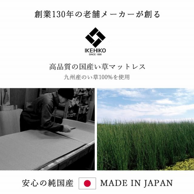 マットレス 三つ折り 日本 国産 畳 カビ防止 置き畳 軽量 梅雨 湿気 対策 新生活 こたつ敷 フロアマット 約80×210cm