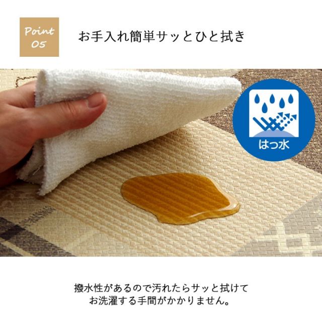 キッチンマット PVC使用 お手入れ簡単 拭ける お掃除ロボ対応 すべりにくい 薄手 耐圧分散 北欧風 カントリー調 約45×180cm