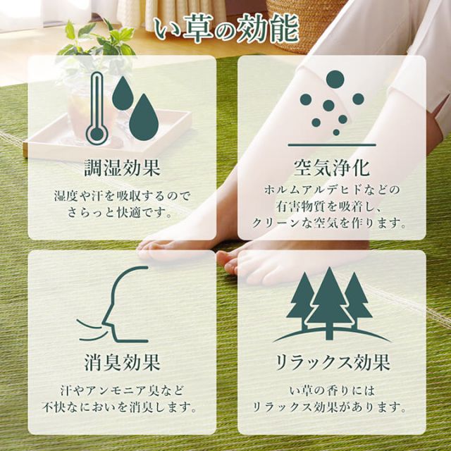 ラグ い草 国産 純国産 日本製 シンプル 無地風 抗菌防臭 自然素材 ウレタン 約191×250cm