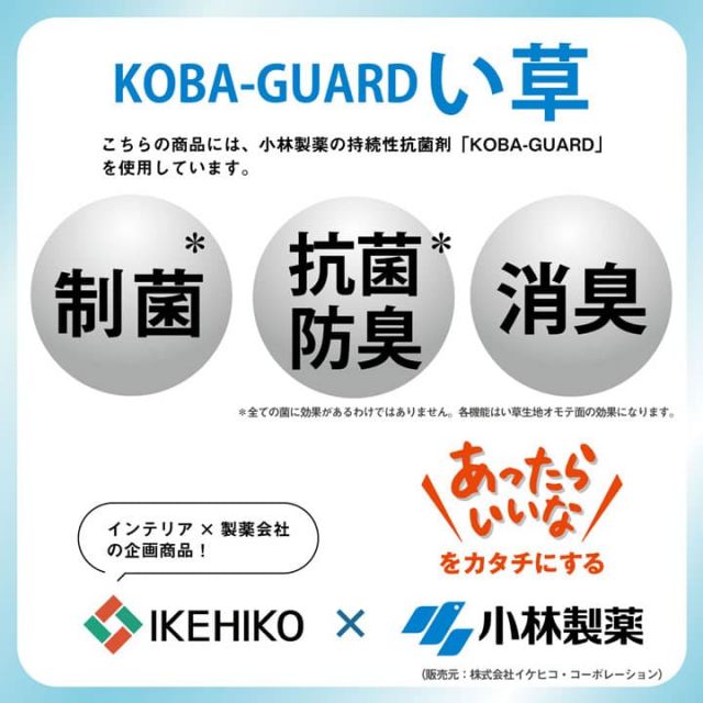い草 上敷き カーペット 制菌 抗菌防臭 消臭 小林製薬KOBA-GUARD  江戸間2畳(約176×176cm）