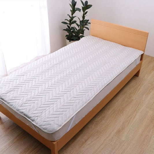 寝具 オールシーズン 快適睡眠 ベッドパッド 洗える アレルプルーフ 抗菌 消臭 アレル物質吸着 洗濯機OK 四隅ゴムバンド付き ズレにくい シングル 100×200cm