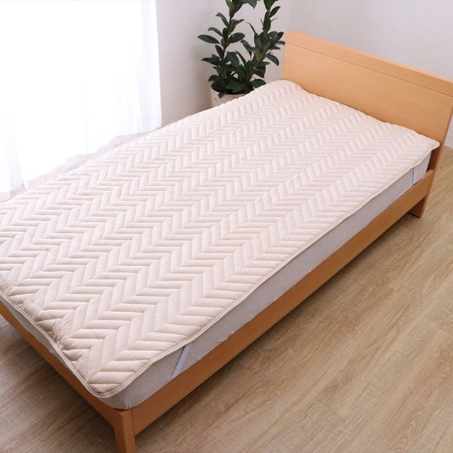 寝具 オールシーズン 快適睡眠 ベッドパッド 洗える 帝人 マイティトップ2 防ダニ 抗菌防臭 洗濯機OK 四隅ゴムバンド付き ズレにくい セミダブル 120×200cm