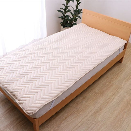 寝具 オールシーズン 快適睡眠 ベッドパッド 洗える 帝人 マイティトップ2 防ダニ 抗菌防臭 洗濯機OK 四隅ゴムバンド付き ズレにくい ダブル 140×200cm
