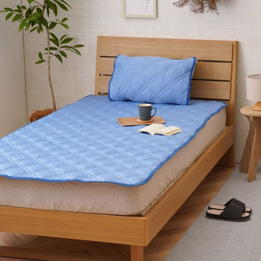 スーパSALE10倍＆4時間限定10％OFF 寝具 敷きパッド 枕パッド 2点セット シングル 洗える 冷感 涼感 接触冷感 PCM加工 敷きパッド約100×200cm 枕パッド約47×58cm