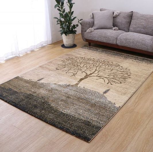 ウィルトン カーペット 長方形 風景画 抗菌防臭 約80×140cm