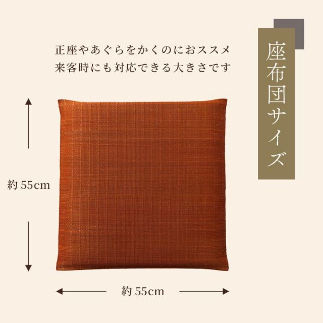 座布団 い草座布団 日本製 抗菌防臭 消臭 湿度調整 蒸れにくい 涼しい モダン 無地 5枚組 55×55cm