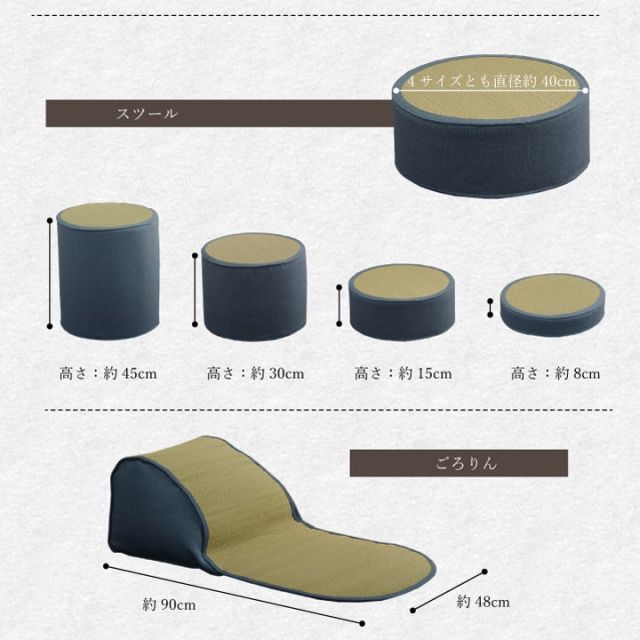 スーパSALE10倍＆4時間限定10％OFF い草 スツール クッション 腰掛け さらさら 消臭 シンプル 約40R×30cm