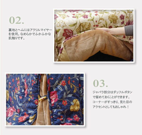 スーパSALE10倍＆4時間限定10％OFF 国内プリント 省スペース こたつ薄掛け単品 『ナターシャNSK増量』 約190×230cm（中綿増量タイプ）