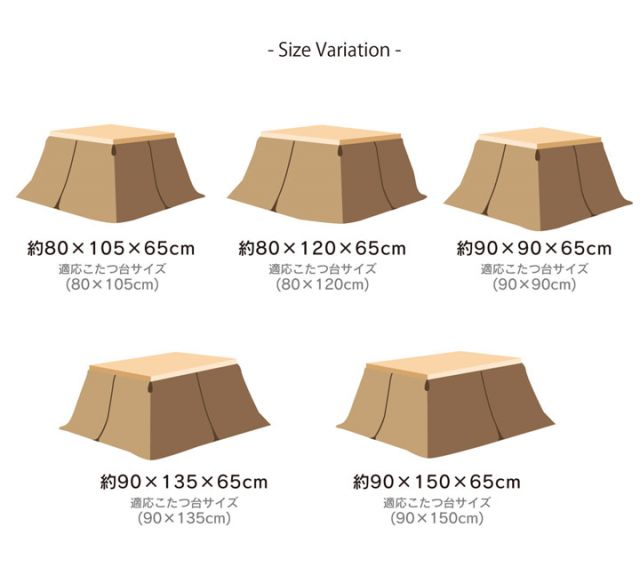 ハイタイプ（高脚）用 こたつ中掛け毛布 洗える 『ハイタイプ中掛（BOX）』 約90×90×65cm ボックスタイプ