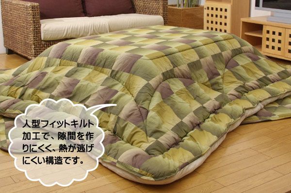 国内プリント こたつ厚掛け布団単品 『式部』 約205×245cm（裏地:フランネル）