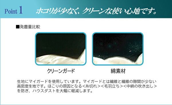 敷き布団カバー シングル 寝具 機能性 羽毛タッチ 『クリーンガード』 約105×215cm