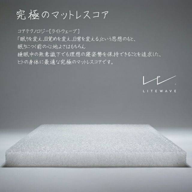 スーパSALE10倍＆4時間限定10％OFF 敷き布団 シングル 寝具 洗える 無地 『ライトウェーブマットレス』 約100×195cm