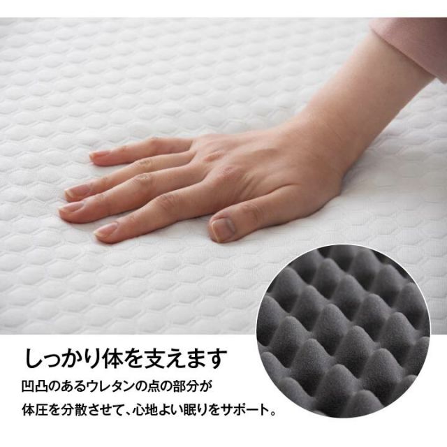 スーパSALE10倍＆4時間限定10％OFF 寝具 高反発マットレス 防ダニ 洗えるカバー付き 収納便利 ボリューム 通気性 耐圧分散 ダブル 約135×195×10cm