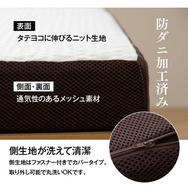 スーパSALE10倍＆4時間限定10％OFF 寝具 高反発マットレス 防ダニ 洗えるカバー付き 収納便利 ボリューム 通気性 耐圧分散 ダブル 約135×195×10cm