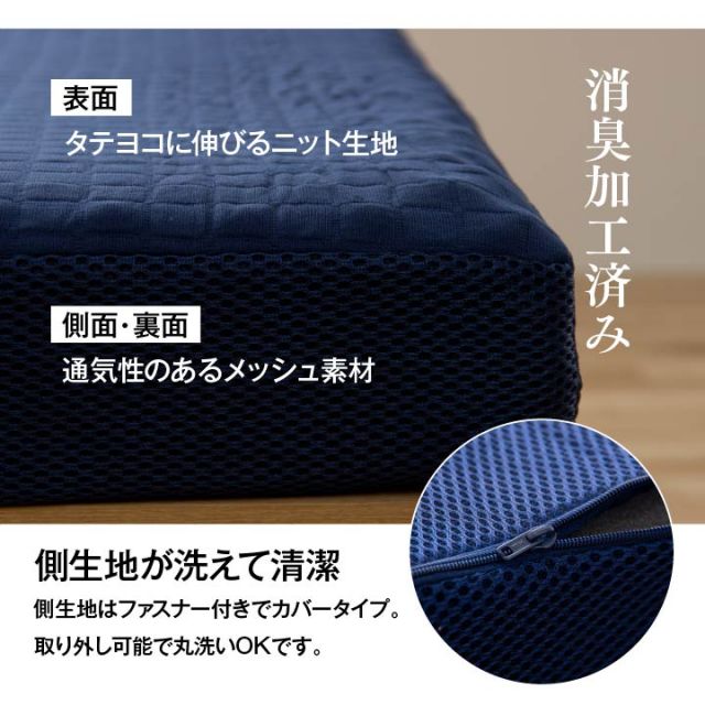 スーパSALE10倍＆4時間限定10％OFF 寝具 高反発マットレス 消臭 通気性 洗えるカバー付き 収納便利 ボリューム 耐圧分散 ダブル 約135×195×10cm