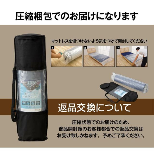 スーパSALE10倍＆4時間限定10％OFF 寝具 高反発マットレス 消臭 通気性 洗えるカバー付き 収納便利 ボリューム 耐圧分散 ダブル 約135×195×10cm