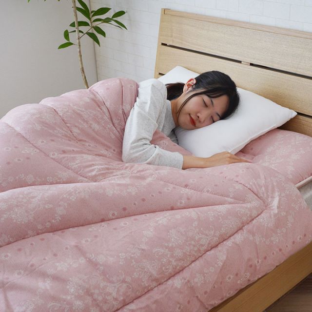 スーパSALE10倍＆4時間限定10％OFF 寝具 洗える 清潔 組布団 東レft綿 日本製 ダブルロング 掛け約190×210cm 敷き140×210cm イリス マルチブルー