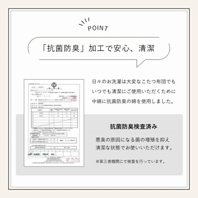 省スペース こたつ布団 正方形 無地調 約170×170cm