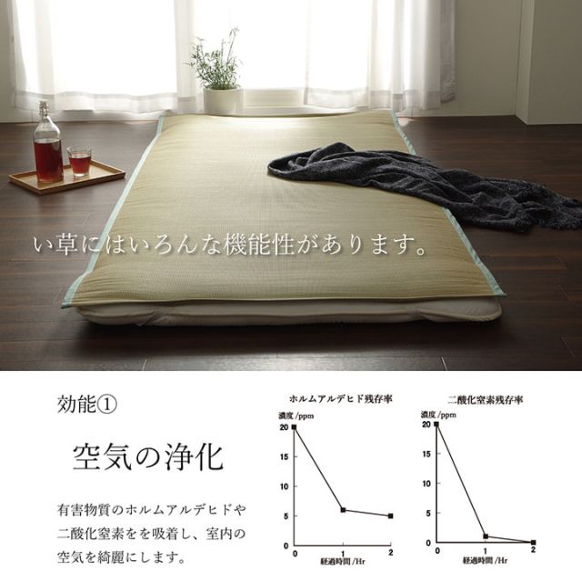 スーパSALE10倍＆4時間限定10％OFF 国産 い草 敷きパッド さらさら 涼しい 消臭 四隅バンド付き セミダブル 約120×200cm