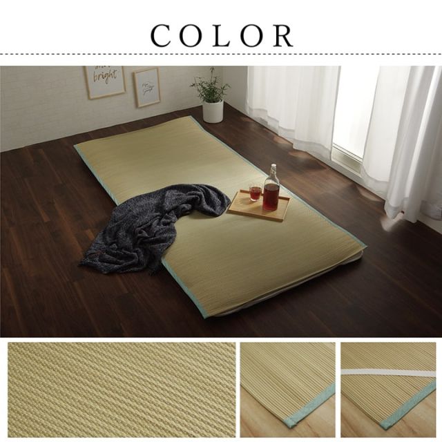 スーパSALE10倍＆4時間限定10％OFF 国産 い草 敷きパッド さらさら 涼しい 消臭 四隅バンド付き セミダブル 約120×200cm