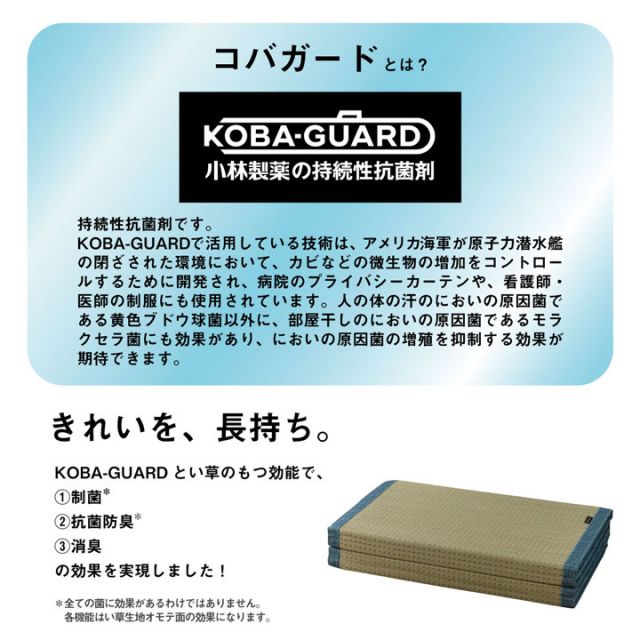 スーパSALE10倍＆4時間限定10％OFF マット くつろぎ お昼寝 収納便利 い草 抗菌防臭 消臭 シンプル 小林製薬コバガード使用 約80×180cm
