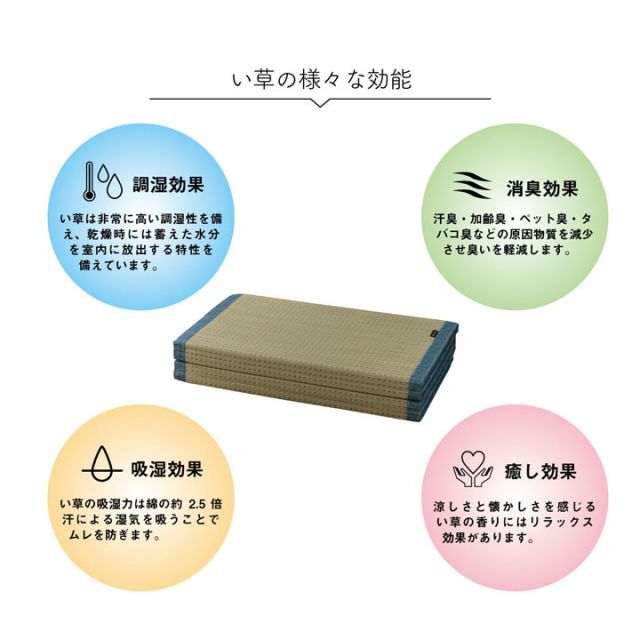 スーパSALE10倍＆4時間限定10％OFF マット くつろぎ お昼寝 収納便利 い草 抗菌防臭 消臭 シンプル 小林製薬コバガード使用 約80×180cm