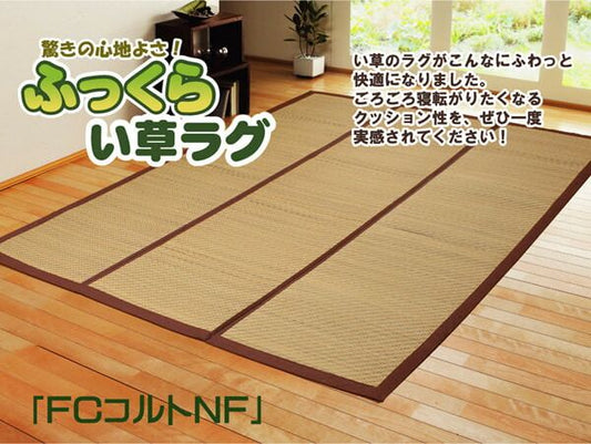 チップウレタン8mm入り い草ラグカーペット 『FCコルトNF』 約200×200cm