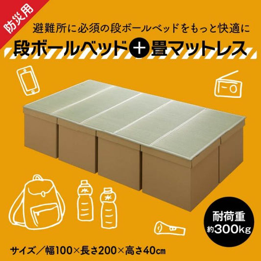 防災 避難 備え ユニット 畳 ベッド 段ボール シングル 約100×200cm 5連
