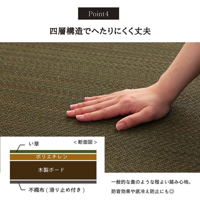 い草 置き畳 ユニット畳 システム畳 無地調 シンプル モダン シック おしゃれ空間 消臭 縁無し お手入れ簡単 裏面滑り止め 収納便利 約70×70×1.5cm 9枚組