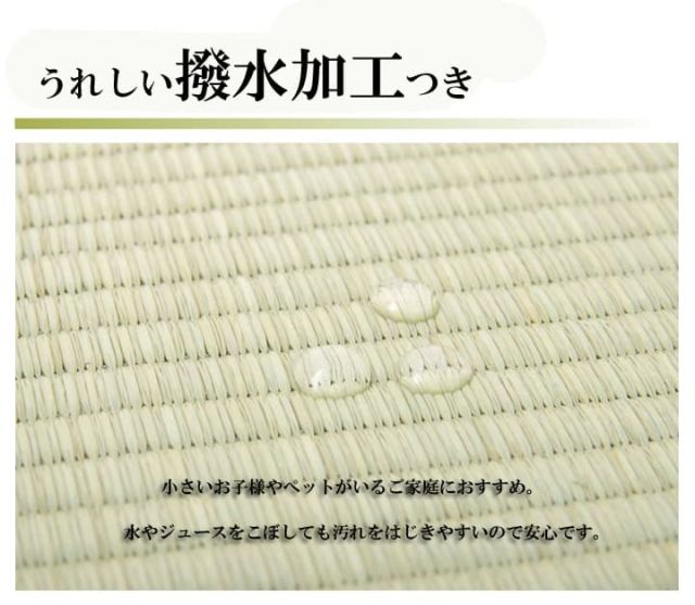い草 上敷き い草上敷 はっ水 カーペット 無地 『撥水 湖水』 江戸間6畳(約261×352cm）
