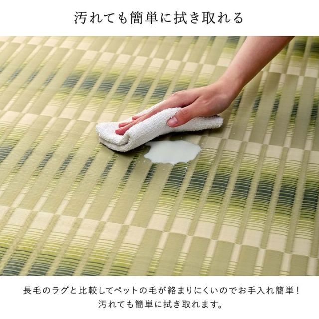 洗える ござ 日本製 国産 カーペット 丈夫 除菌スプレー対応 敷詰 ラグ 敷物 アウトドア レジャー ペット 本間2畳（約191×191cm）