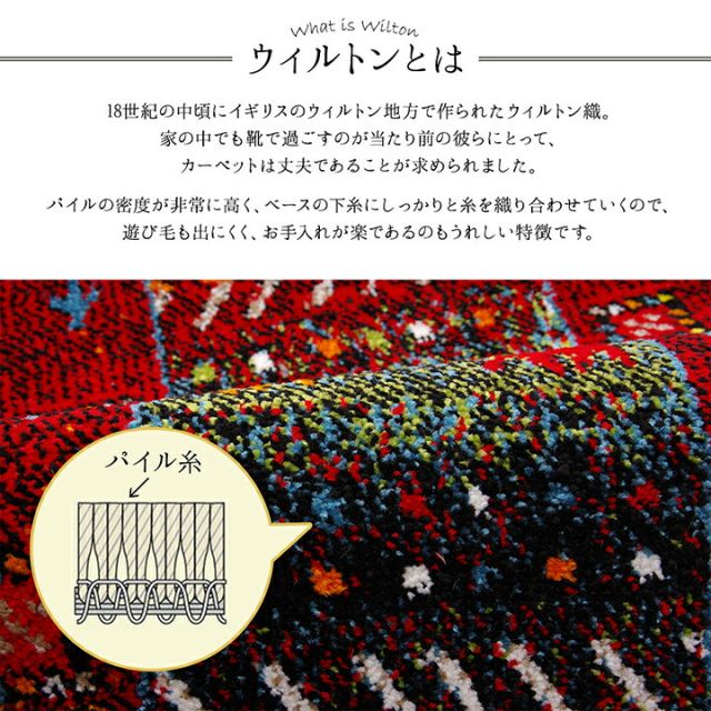 玄関マット トルコ製 ウィルトン織り 約70×120cm 抗菌防臭 消臭機能 へたりにくい