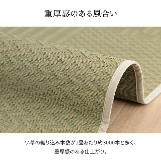 上敷き い草カーペット 市松模様 和室  約87×174cm 江戸間1畳