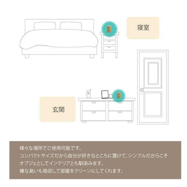日本製 国産 消臭剤 い草 天然素材 デオグラス 帯白 約10×6.5cm丸