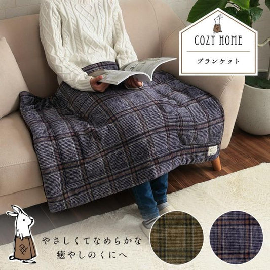 スーパSALE10倍＆4時間限定10％OFF ひざ掛け ブランケット 洗える チェック カジュアル フランネル調 テレワーク オフィス デスクワーク 約100×140cm