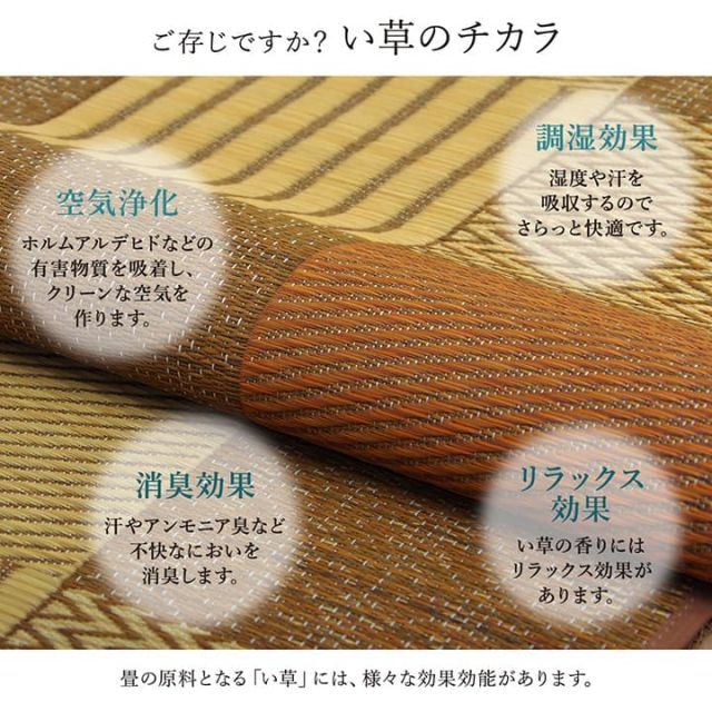 敷物 花ござ 国産 純国産 日本製 い草 モダン 抗菌防臭 自然素材 パッチワーク 本間2畳 約191×191cm