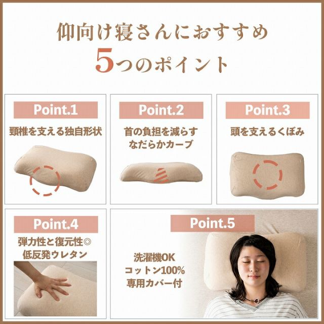やすらぐ 首 カバー付き 整骨院長監修 低反発枕 肩こり ストレートネック 頸椎サポート 首サポート 約31×51cm