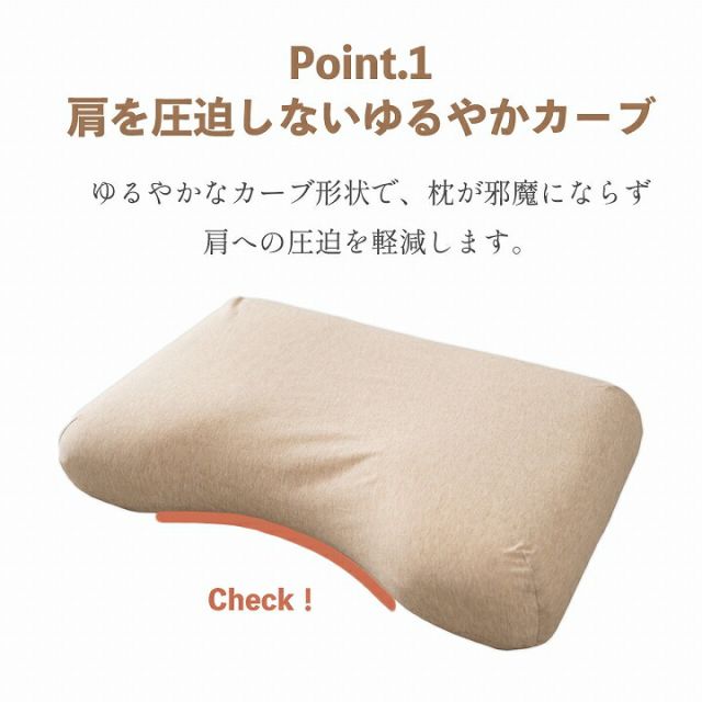 やすらぐ 整骨院長監修 低反発枕 横向き寝 肩こり ストレートネック 肩サポート カバー付き 約35×54cm