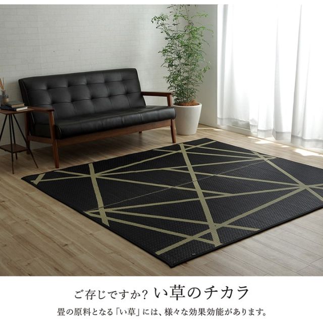 ラグ い草 モダン 純国産 国産 日本製 ウレタン 抗菌防臭 自然素材 ナチュラル 約191×191cm