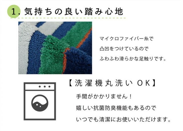 スーパSALE10倍＆4時間限定10％OFF キッチンマット マイクロファイバー　洗える 『マイクロボーダー』 約45×180cm