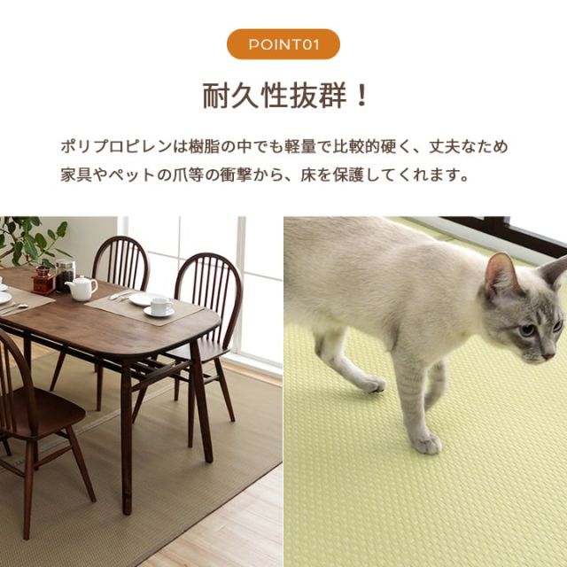 洗える ござ 日本製 国産 カーペット リバーシブル 丈夫 除菌スプレー対応 敷詰 ラグ 敷物 ペット 江戸間2畳（約174×174cm）