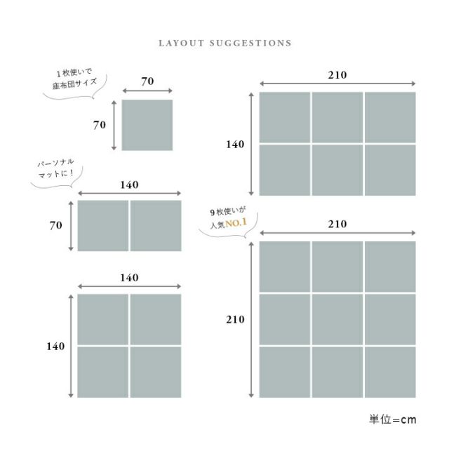 置き畳 ユニット畳 日本製 丈夫 除菌スプレー対応 PP ポリプロピレン 約70×70cm 単品
