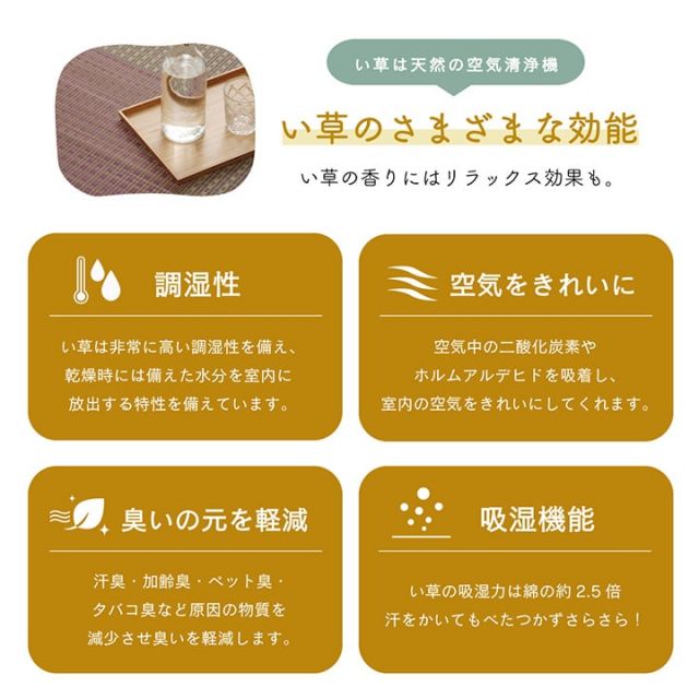 スーパSALE10倍＆4時間限定10％OFF ラグ い草 コンパクト ベーシック ズレ防止 吸着シート付 自然素材 抗菌防臭 約180×180cm