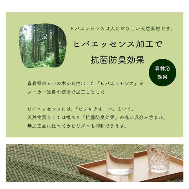 スーパSALE10倍＆4時間限定10％OFF ラグ い草 コンパクト ベーシック ズレ防止 吸着シート付 自然素材 抗菌防臭 約180×180cm
