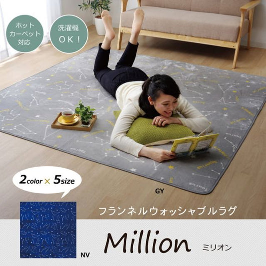 抗菌・防臭 ウォッシャブル フランネル ホットカーペットカバー 『WSミリオン RUG」約200×300cm