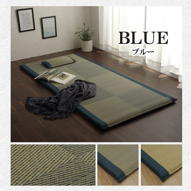 スーパSALE10倍＆4時間限定10％OFF い草 い草マット 国産 ごろ寝マット フリーマット 枕付 シングル （マット 約90×200cm）（枕 約40×20cm）