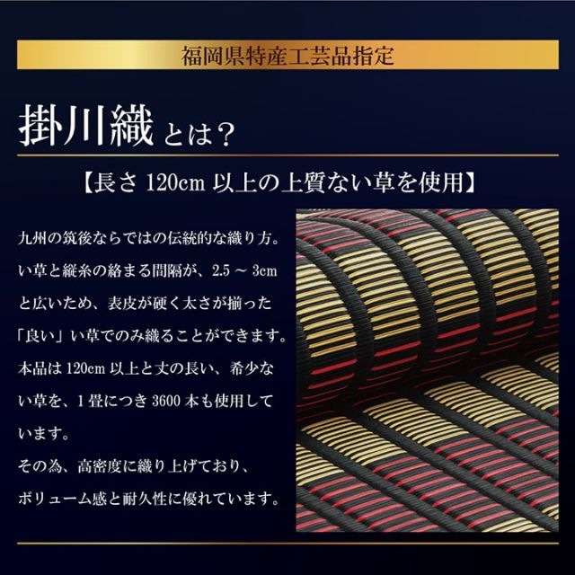 福岡県品評会最優秀賞敷物 国産 日本製 純国産 い草 掛川織 花ござ 抗菌防臭 自然素材 モダン 江戸間3畳 約174×261cm