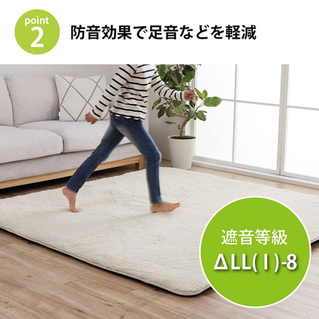 ラグ 下敷き 滑り止め 滑りにくい 防音 へたりにくい ボリューム ウレタン30mm クッション性 約180×235cm 床暖房 ホットカーペット対応