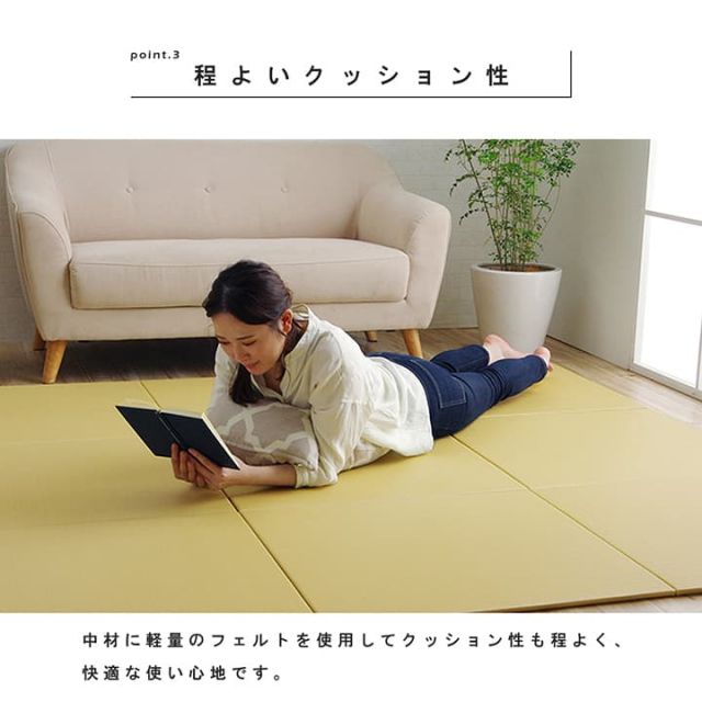 日本製 水拭きできる ポリプロピレン 置き畳 ユニット畳 シンプル 約70×70cm 単品