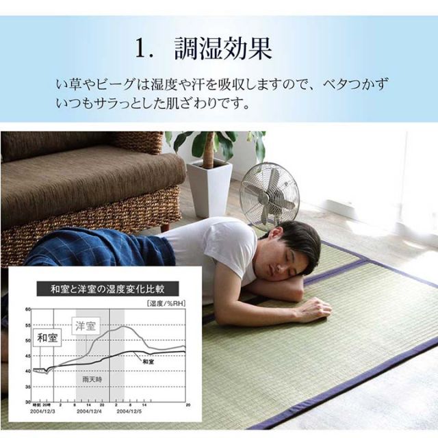ラグ マット 長方形 い草 夏用 沖縄ビーグ 191×250cm